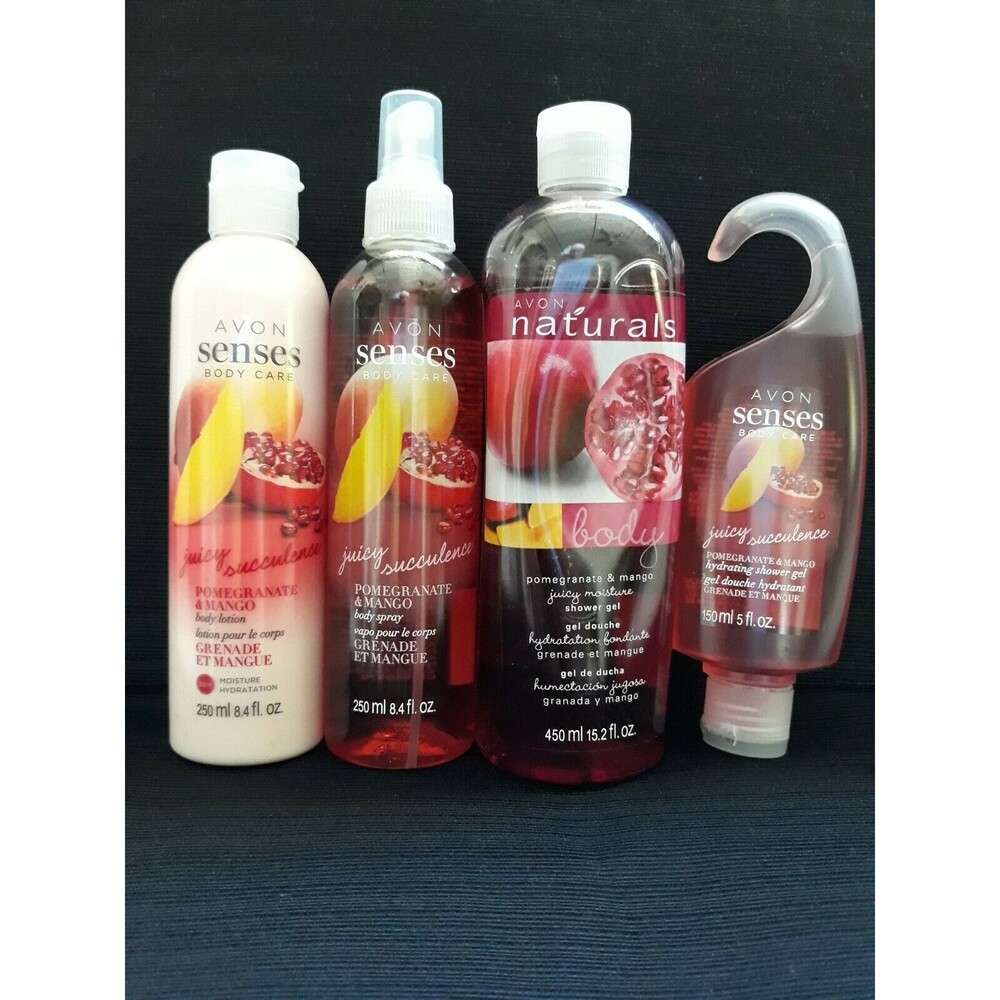 Avon Naturals/Senses 4pc Pomegranate & Mango Set ~ With Bonus sized Shower Gel